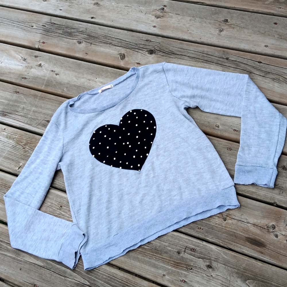 Studded heart sweatshirt